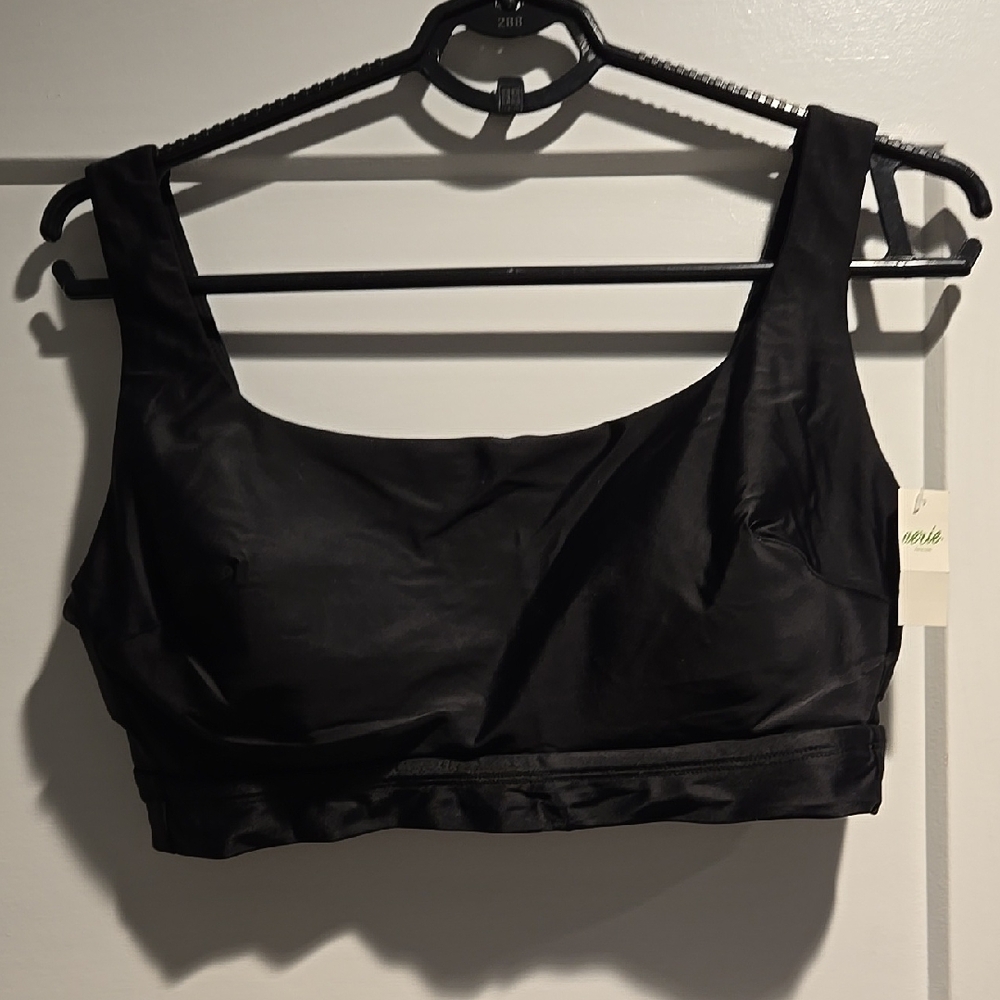 Aerie Black Swim Top With Removable Cup Pads